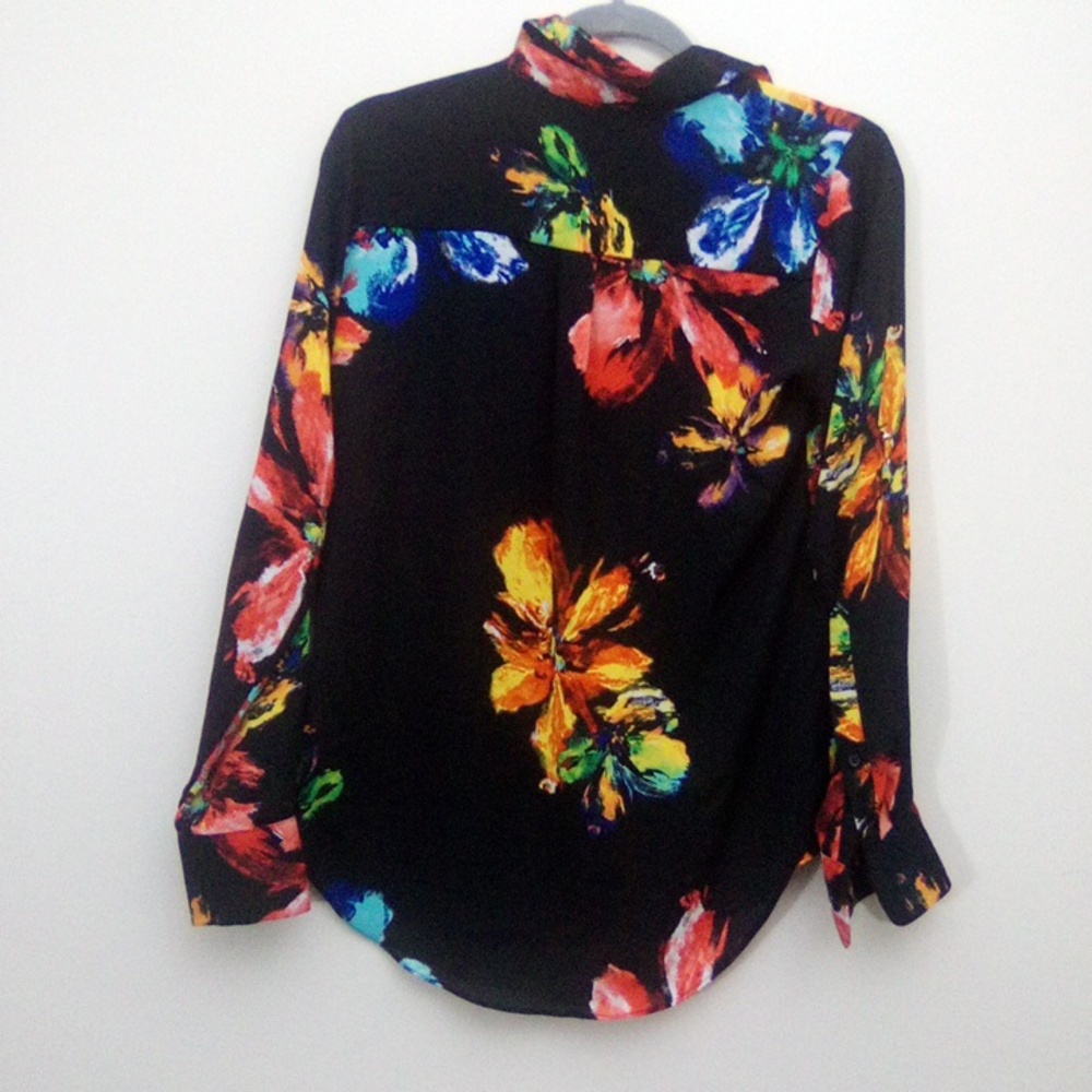 Massimo Floral Black Women's Top Size Small - Picture 5 of 7